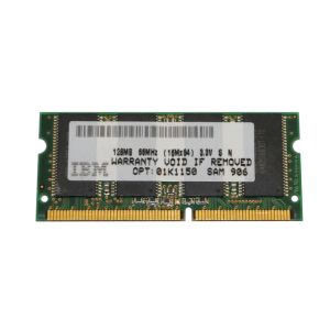 01K1150 - IBM 128MB SDRAM-66MHz PC66 non-ECC Unbuffered CL2 144-Pin SoDIMM Memory Module