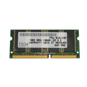 01K1153 - IBM 128MB SDRAM-66MHz PC66 non-ECC Unbuffered CL2 144-Pin SoDIMM Memory Module