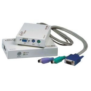 0DT23001A - Minicom CAT5 SMART PS/2 KVM Extender with intergrated local Port + Receiver 2-Ports KVM Switch